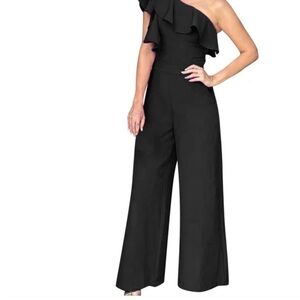 C/MEO Collective Elegant Black One-Shoulder Jumpsuit